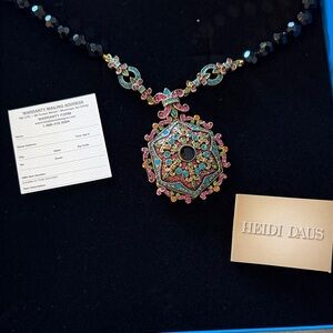 Retired Heidi Daus "Unforgettable Lavaliere" Swarovski Crystal Locket Necklace